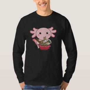 Camiseta Axolotl Comida Ramen Japonês Comida Kawaii Animais