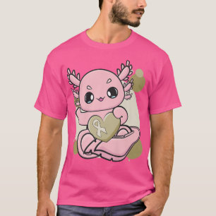 Camiseta Axolotl Cute Com Fita Para Cancer De Infância Em G