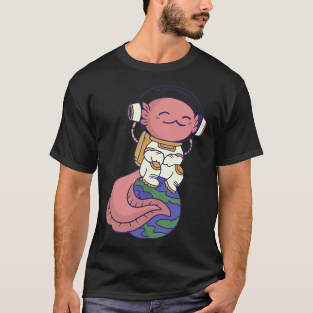 Camiseta axolotl cute funny axolotl lover earth space space (Frente)