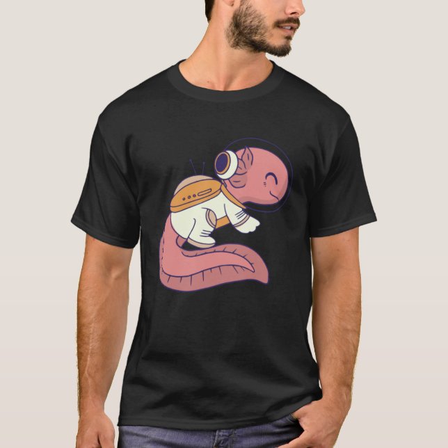 Camiseta axolotl cute funny axolotl lover space spaceman (Frente)