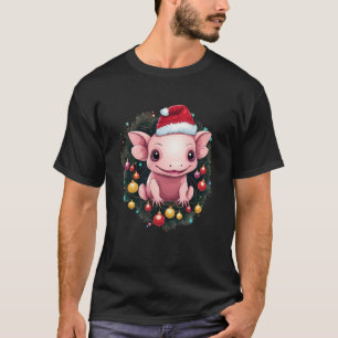 Camiseta axolotl de Natal, xolotl fofo, xmas engraçados