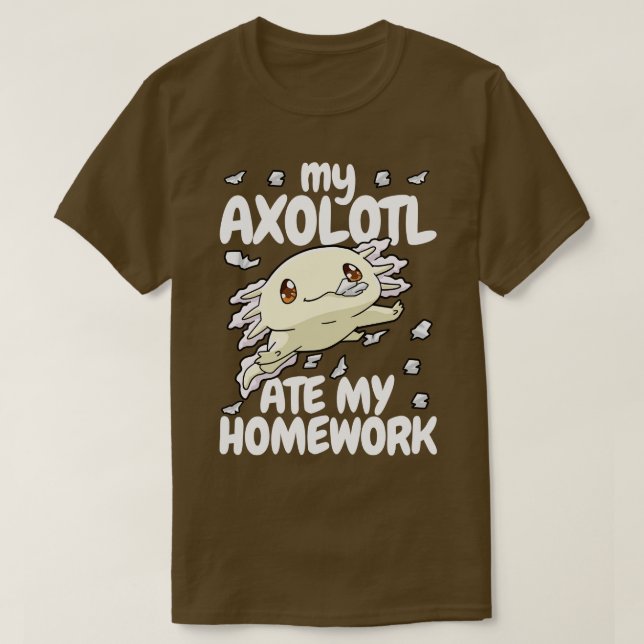 Camiseta Axolotl de volta à escola Kawaii (Frente do Design)