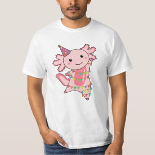 Camiseta Axolotl Deseja Feliz Aniversário Para Você Axolotl