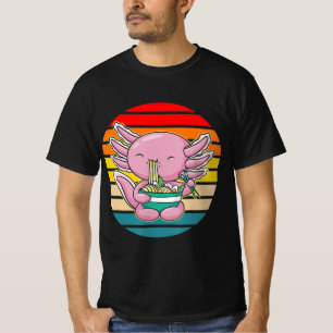 Camiseta Axolotl Eating Ramen Kawaii Anime Japonês Comida K