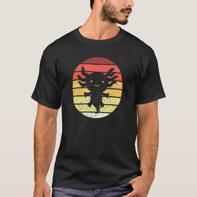 Camiseta Axolotl Estilo Retro Vintage (Frente)