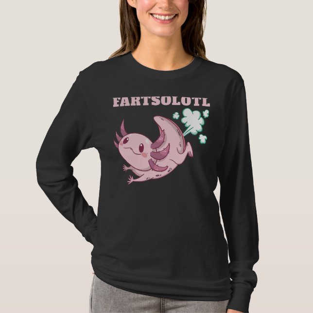 Camiseta Axolotl Fart Fartalotl Animais de Peixes Mexicanos (Frente)