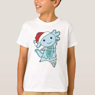 Camiseta Axolotl Felry Natal Animais de inverno Axolots