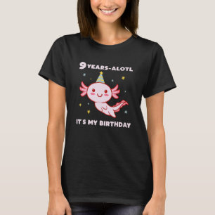 Camiseta Axolotl Festa de aniversário Hat 9 anos 9th BDay W