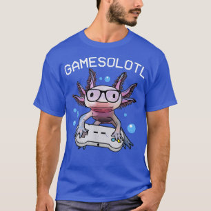 Camiseta Axolotl Fish Playing Video Game White-Axolotl Liza