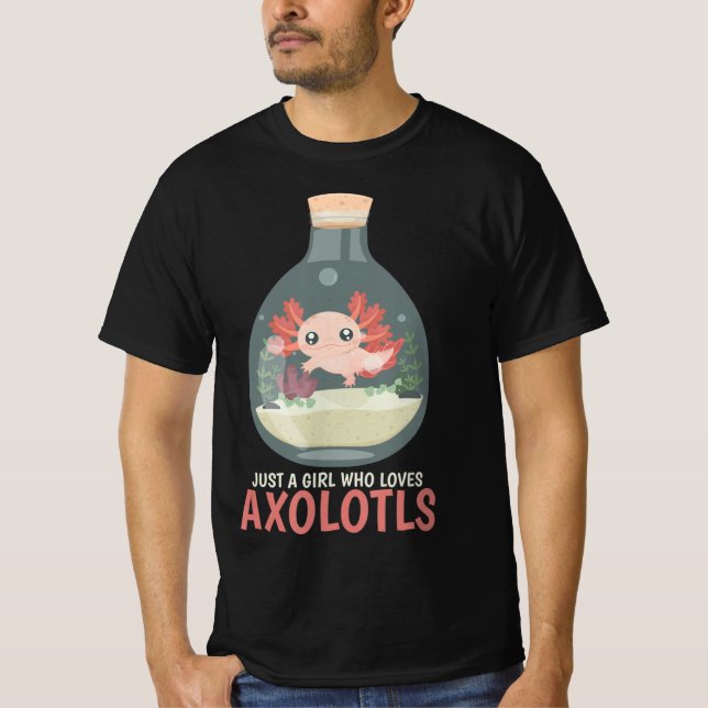 Camiseta Axolotl Fish Tank Axolotl questiona animação bonit (Frente)