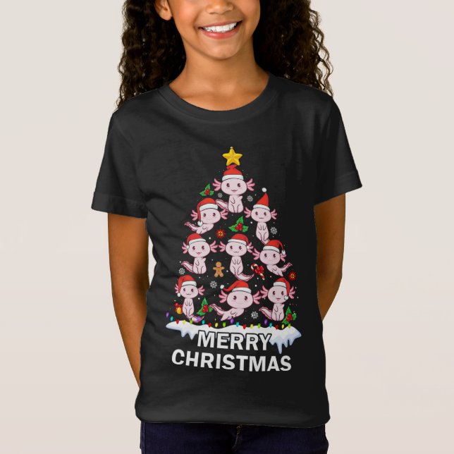 Camiseta Axolotl Flecha de Natal Flecha Lâmpada Axolotl Fle (Frente)