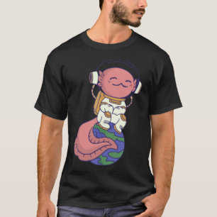 Camiseta axolotl fofo engraçado amante de axolotl terra esp