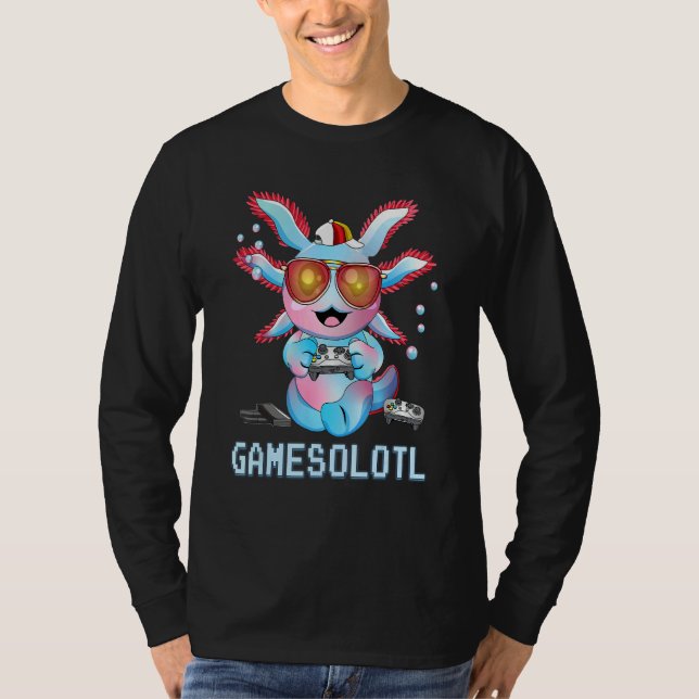 Camiseta Axolotl Gamer Boys Gamesolotl Plush Pet Kids (Frente)