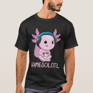 Camiseta Axolotl Gamer Gamesolotl Kawaii Jogos Para Meninos