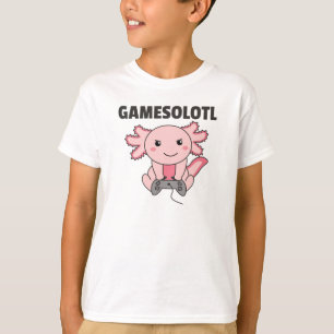 Camiseta Axolotl Gamesolotl Cute Animais Para Gamers