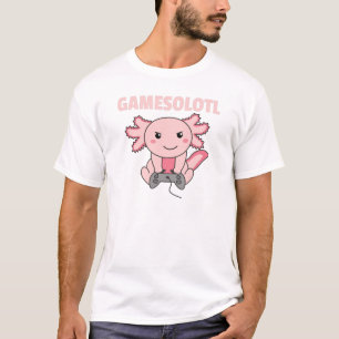 Camiseta Axolotl Gamesolotl Cute Animais Para Gamers