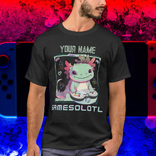 Camiseta Axolotl Gamesolotl Gaming Engraçado Amantes de Cam