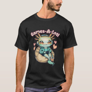 Camiseta Axolotl Gamesolotl Girl Videos games Anime Bonito 