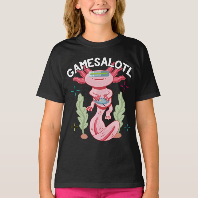 Camiseta Axolotl Gaming Gamesalotl Kawaii (Frente)
