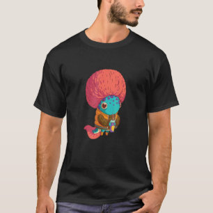 Camiseta Axolotl Garota Com Um Bebendo De Corte De Cabelo C