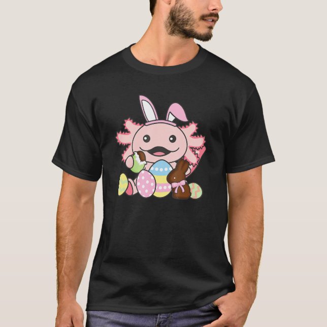 Camiseta Axolotl Gato Para Páscoa Com Doces Páscoas (Frente)