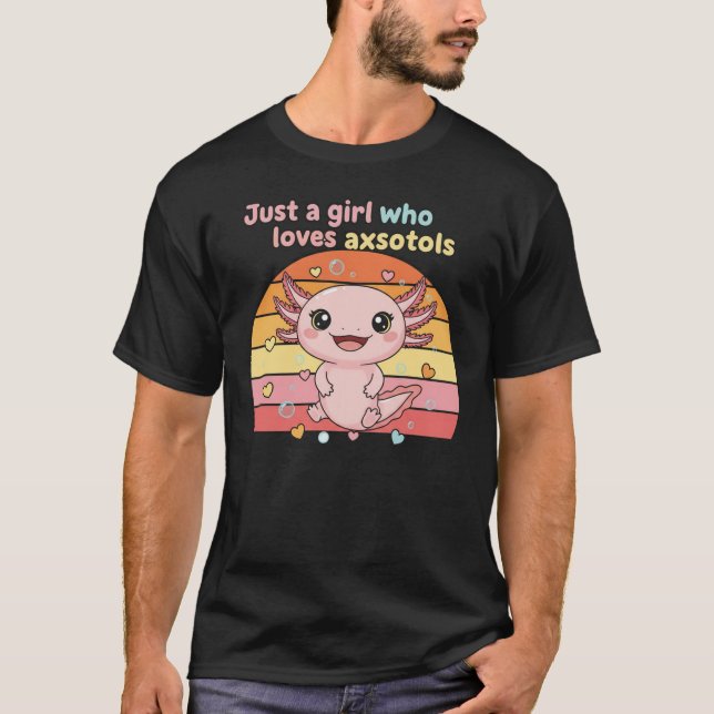 Camiseta Axolotl Girl Retro Cute Design (Frente)