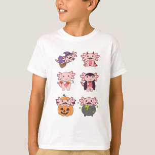 Camiseta Axolotl Halloween Devil Pumpkin Vampire Costume