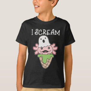 Camiseta Axolotl Halloween Ghost I Gritar Ice Pun