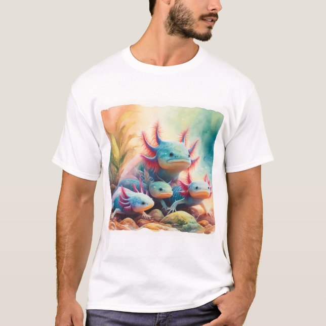 Camiseta Axolotl in Harmony 060624AREF108 - Watercolor (Frente)