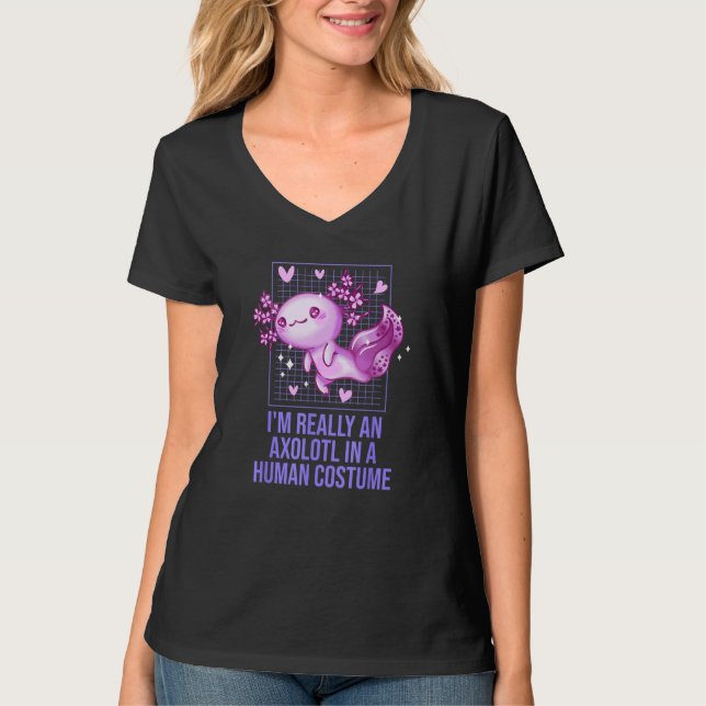 Camiseta Axolotl in Human Costume  Salamander Humor Axolotl (Frente)