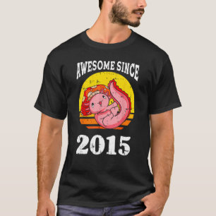 Camiseta Axolotl Incrível Desde 2015 8.o aniversário 8 anos