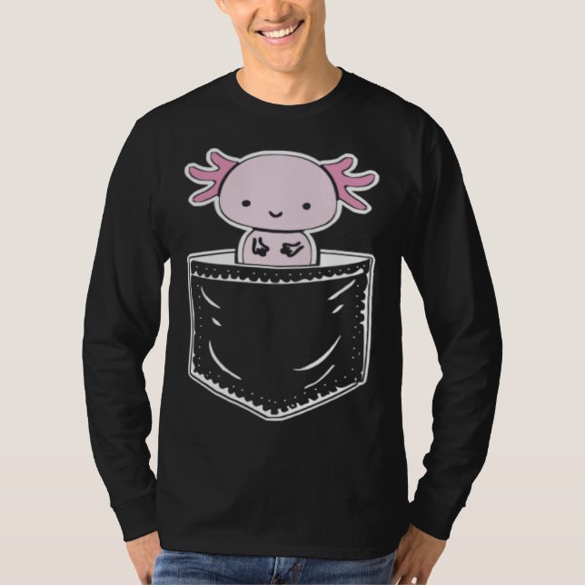 Camiseta Axolotl Inside Pocket Watching You Walking Fish Ax (Frente)