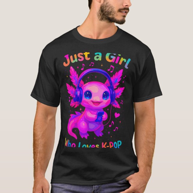 Camiseta Axolotl Just A Girl Who Loves K-p  (Frente)