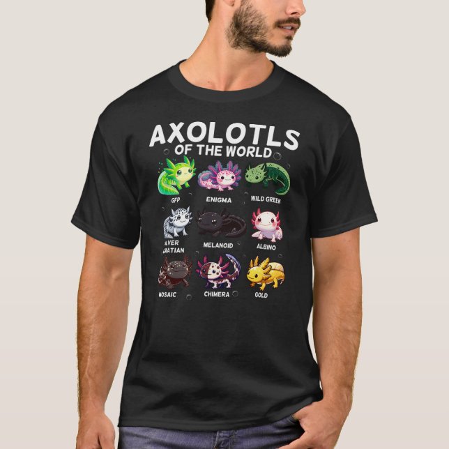 Camiseta Axolotl Kawaii Axolotls Of The World Axolotl Anima (Frente)