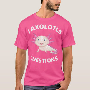 Camiseta Axolotl Kawaii Olhos Cor-de-Rosa Cinzento Anfíbio