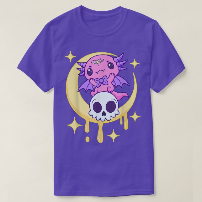 Camiseta Axolotl Kawaii Pastel Goth Cute Creepy Aesthetic N (Frente do Design)