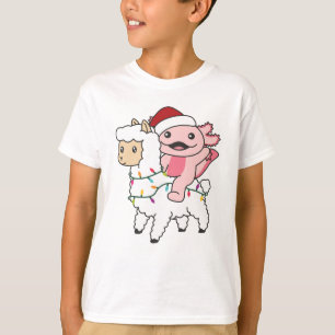 Camiseta Axolotl Llama Alpaca Animais de inverno