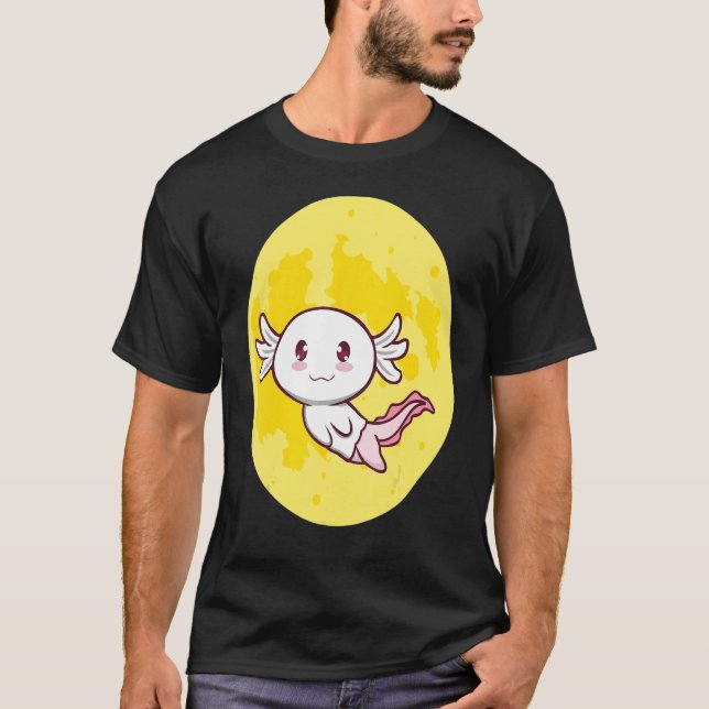 Camiseta Axolotl Moon Lpreguiçoso Figurino de Halloween Cut (Frente)
