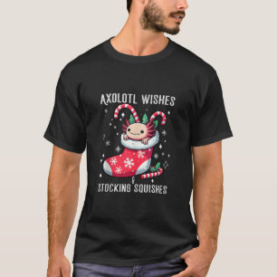 Camiseta Axolotl Natal Engraçado Escondendo Kawaii Axolo