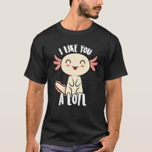 Camiseta Axolotl Para Jovens Crianças Bonitas Eu Gosto De T