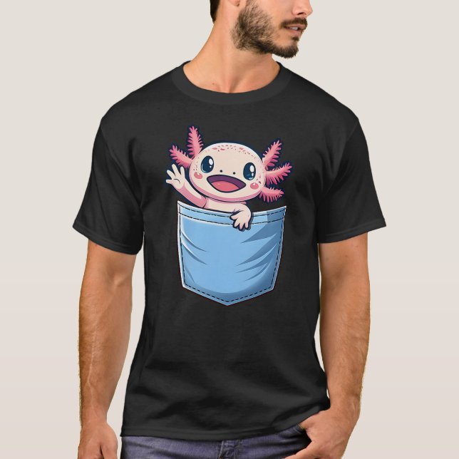 Camiseta Axolotl Pocket Animal Surprise Pocket-Sized Wonder (Frente)