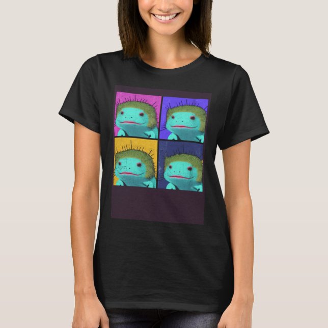 Camiseta Axolotl Pop Illustration Colorful Animal Women (Frente)