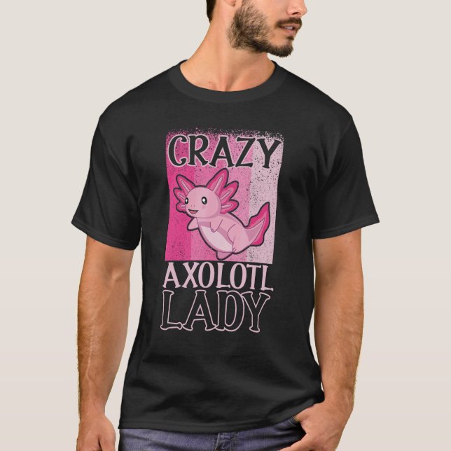Camiseta Axolotl Proprietária Louca Axolotl Lady (Frente)