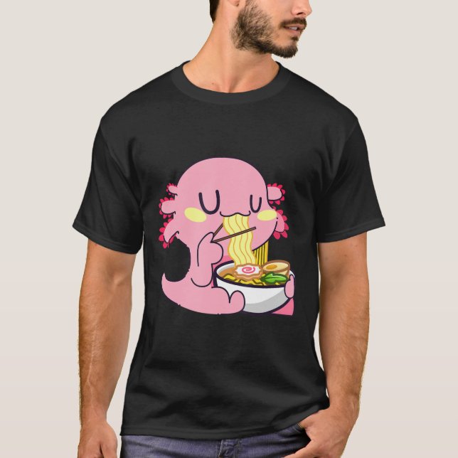 Camiseta Axolotl Ramen Anime Kawaii Amante Noodles Girls B (Frente)