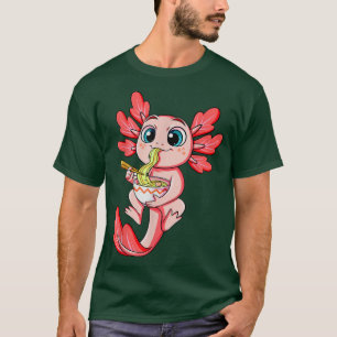 Camiseta Axolotl Ramen Kawaii Japonês Anime Noodle Art