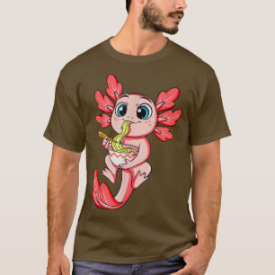 Camiseta Axolotl Ramen Kawaii Japonês Anime Noodle Art