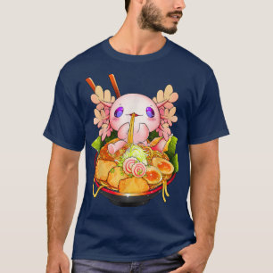 Camiseta Axolotl Ramen Kawaii Japonês Anime Noodle Gift Wo