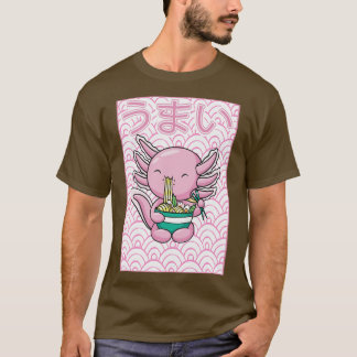 Camiseta Axolotl Ramen Noodles Japonês Kawaii Otaku