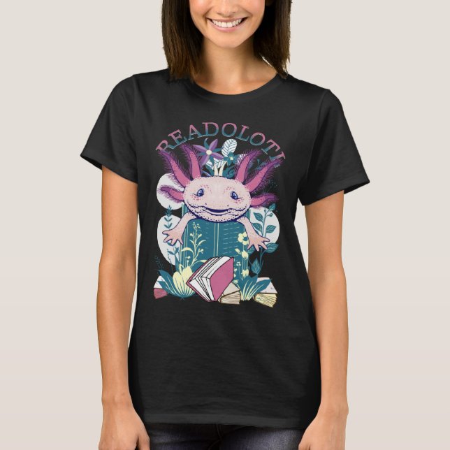 Camiseta Axolotl Reading Books Readolotl Cute Axolotl Read  (Frente)