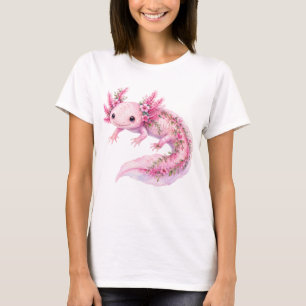 CAMISETA AXOLOTL ROSA PEQUENO ADORÁVEL FOFO